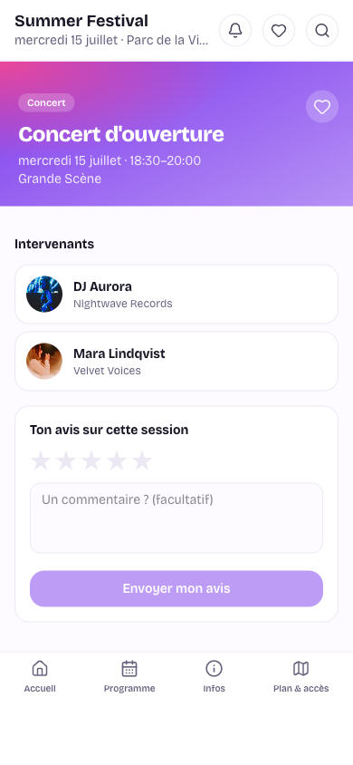 Détail d'une session